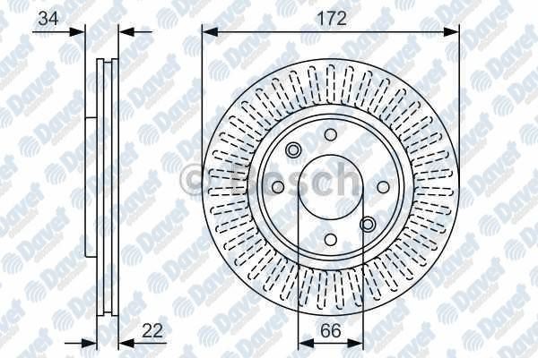 BOSCH 0986479R63 Fren Diski On Havali (0986478618) 266mm Partner Y.M P206 P207 P307 Berlingo C2